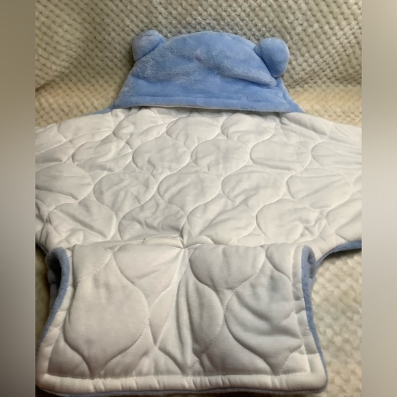 Blue Bear Hooded Swaddle Blanket For Baby 0-3M - Picture 4 of 5